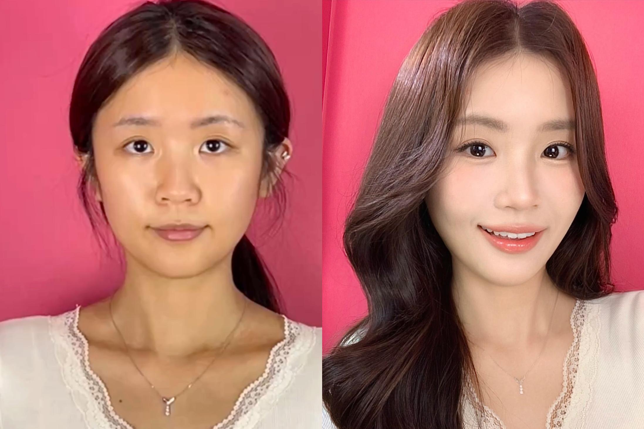 妆前妆后对比 4